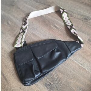 Urban Originals Anthropologie Black Boho Sling Crossbody Organizer Purse